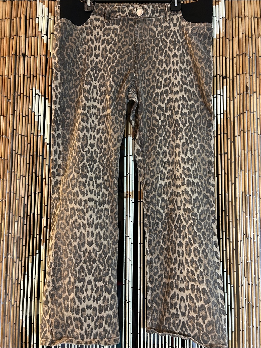 Haute Mama Maternity XL Leopard Print Stretch Pants - Brown